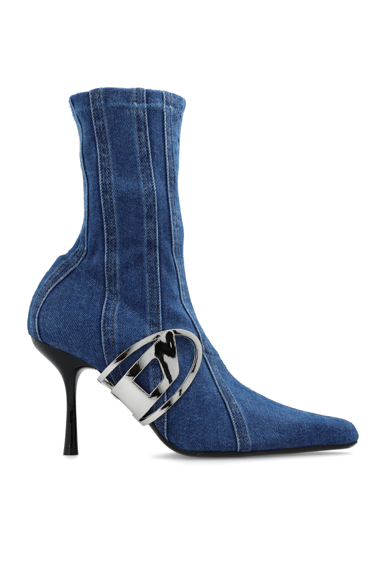 Blue heeled best sale ankle boots